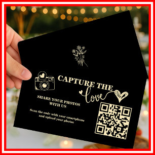 Butter Yellow Capture The Love QR Code Wedding Enclosure Card