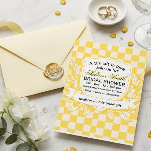 Butter Yellow Checked Bridal Shower Invitation
