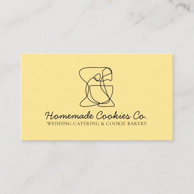 Butter Yellow Chic Simple Homemade Food Bakery Business Card (Front)
