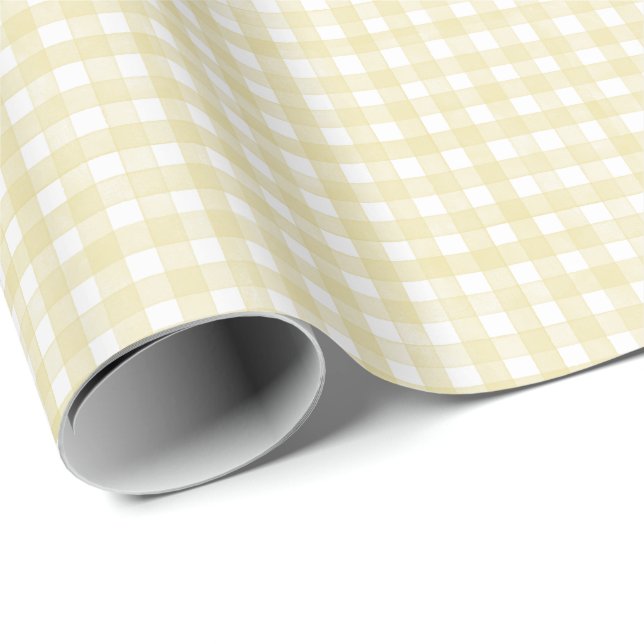 Butter Yellow Classic Gingham Wrapping Paper (Roll Corner)