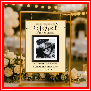 Butter Yellow Deceased Reserved Seat Wedding Sign 