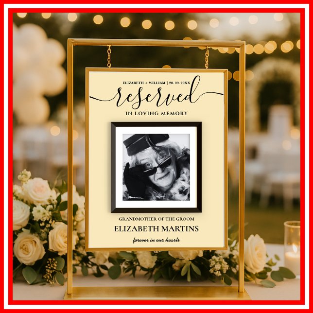 Butter Yellow Deceased Reserved Seat Wedding Sign  (Creator Uploaded)