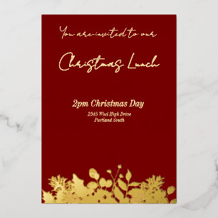 Butter Yellow & Deep Red Floral Merry Christmas