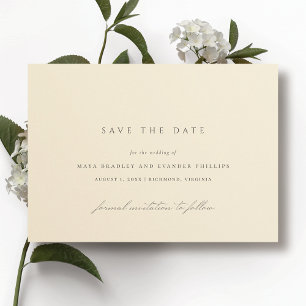 Butter Yellow   Elegant Minimalist Wedding Save The Date