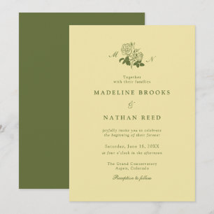 Butter Yellow Garden Estate Wedding Invitation