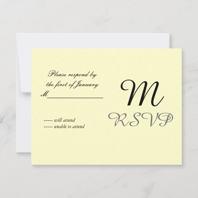 Butter Yellow Initial Reply Card (Front)