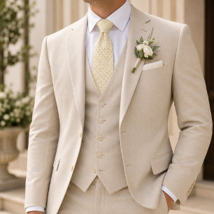 Butter Yellow Ivory Estate Micro Diamond Tie