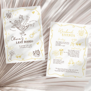 Butter Yellow Last Rodeo Weekend Bachelorette Invitation
