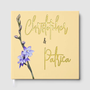 Butter Yellow & Lilac SunOrchid Photo Wedding Guest Book
