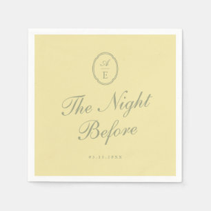 Butter Yellow Monogram Rehearsal Dinner Napkins