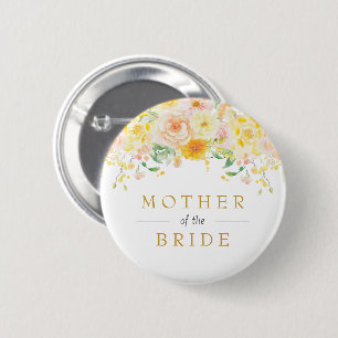 Butter Yellow Mother of the Bride Bridal Shower 6 Cm Round Badge