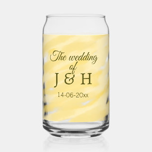 Butter yellow pastel the wedding of couple name le can glass