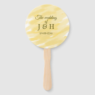 Butter yellow pastel the wedding of couple name le hand fan
