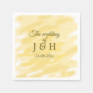 Butter yellow pastel the wedding of couple name le napkin
