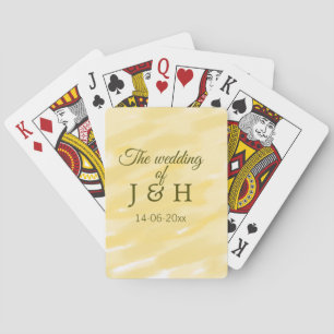 Butter yellow pastel the wedding of couple name le playing cards