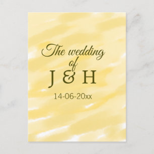 Butter yellow pastel the wedding of couple name le postcard
