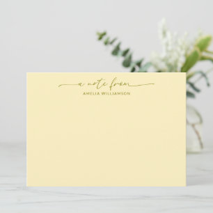 Butter Yellow Script Calligraphy Personalised Name Card