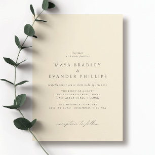 Butter Yellow Simple Elegant Wedding Invitation