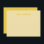 Butter Yellow Simple Personalised Card<br><div class="desc">Beautiful buttery soft yellow tones create this modern and simple note card set. Personalise with your own name or your friend's for a gift. The bold font gives a pop along with the golden yellow on the back side. Pair with the Butter Yellow wedding invitation collection for spring and summer...</div>