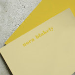 Butter Yellow Simple Personalised Card<br><div class="desc">Beautiful buttery soft yellow tones create this modern and simple note card set. Personalise with your own name or your friend's for a gift. The bold font gives a pop along with the golden yellow on the back side. Pair with the Butter Yellow wedding invitation collection for spring and summer...</div>