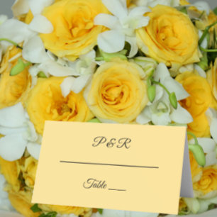 Butter Yellow Simple Stylised Script Wedding Place Card