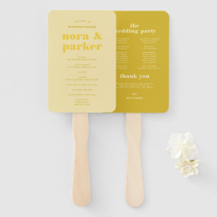 Butter Yellow Simple Wedding Program Hand Fan