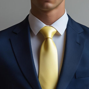 butter yellow  - solid color  tie