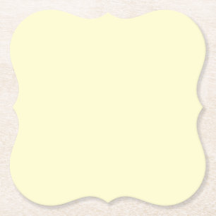 Butter Yellow Solid Colour Classic Elegant Paper Coaster
