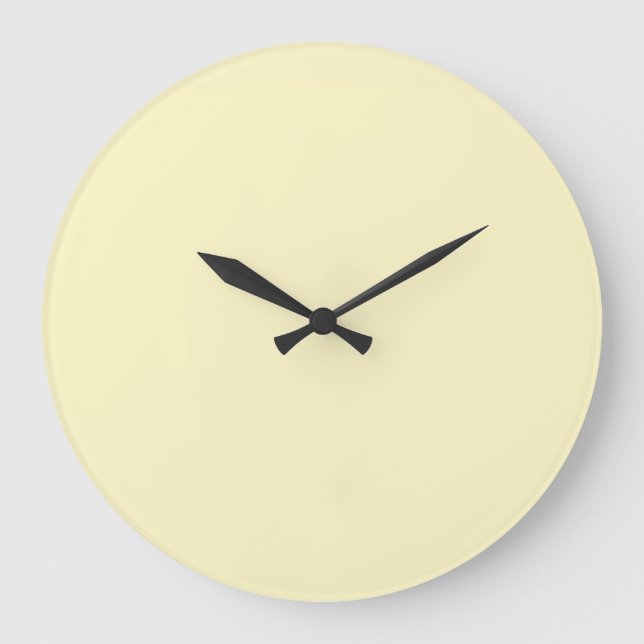Butter Yellow Solid Colour Large Clock (Front)