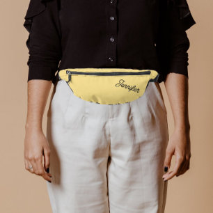 Butter Yellow Stylised Bridesmaid Name Bum Bags