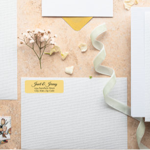 Butter Yellow Stylised Name Wedding Return Address