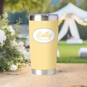Butter Yellow Stylised Wedding Bridesmaid Insulated Tumbler