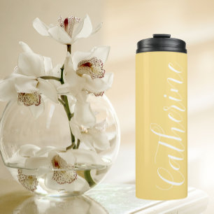 Butter Yellow Stylised Wedding Bridesmaid Thermal Tumbler