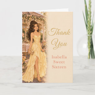 Butter Yellow Sweet Sixteen Thank You Card