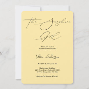 Butter Yellow The Sunshine Girl Bridal Shower Invitation