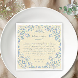 Butter Yellow Vintage Fun Facts Unique Wedding Napkin