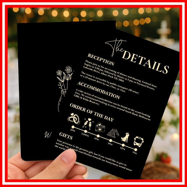 Butter Yellow Wedding Order of Events Enclosure  Invitation (Creator Uploaded)