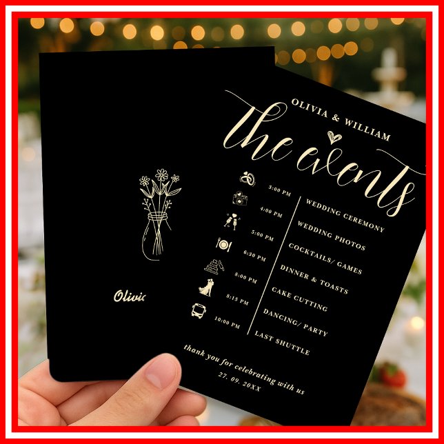 Butter Yellow Wedding Order of Events Program Invitation (Creator Uploaded)