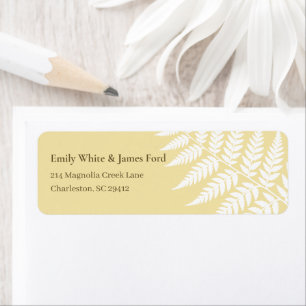 Butter Yellow White Fern Return Address
