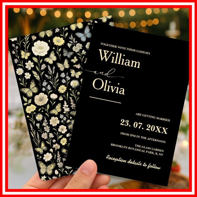 Butter Yellow Wildflower Wedding Invitation (Creator Uploaded)