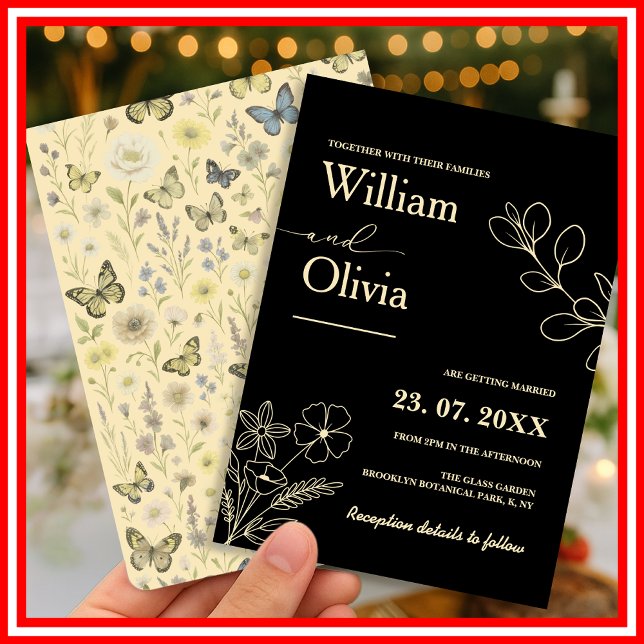 Butter Yellow Wildflower Wedding Invitation (Creator Uploaded)