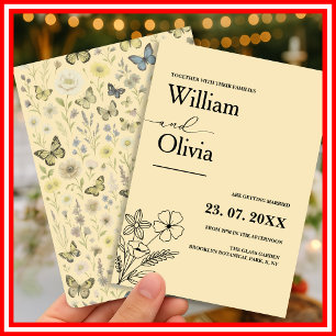 Butter Yellow Wildflower Wedding Invitation