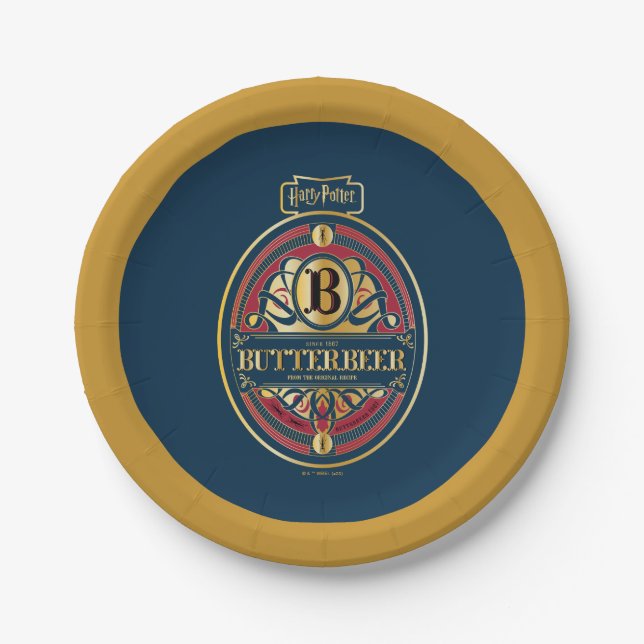BUTTERBEER™ Vertical Logo Paper Plate (Front)