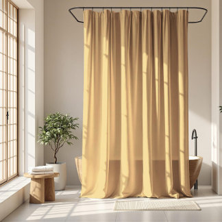 Buttercream Colour Minimalist Soft Pastel Yellow Shower Curtain