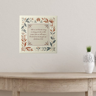 Buttercream Farmhouse Floral Frame Bible Verse Poster