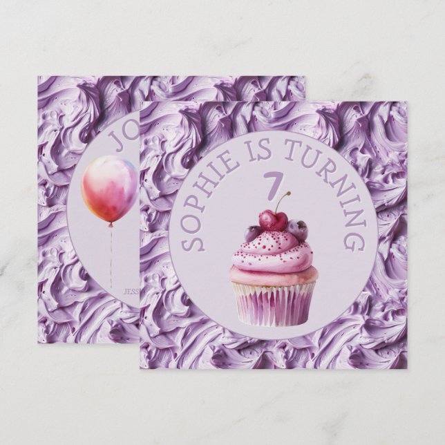 Buttercream Icing Party Birthday  Invitation (Front/Back)