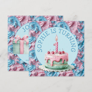 Buttercream Icing Party Birthday  Invitation