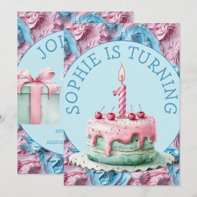 Buttercream Icing Party Birthday  Invitation (Front/Back)