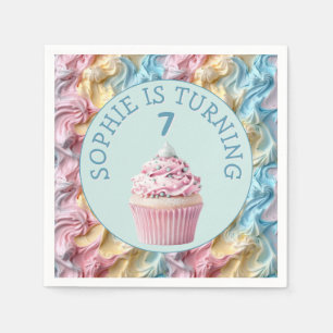 Buttercream Icing Party Birthday Napkin