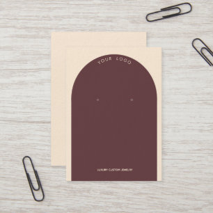 Buttercream Marsala Arch Earring Display Business Card
